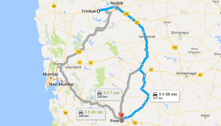 trimbak to pune